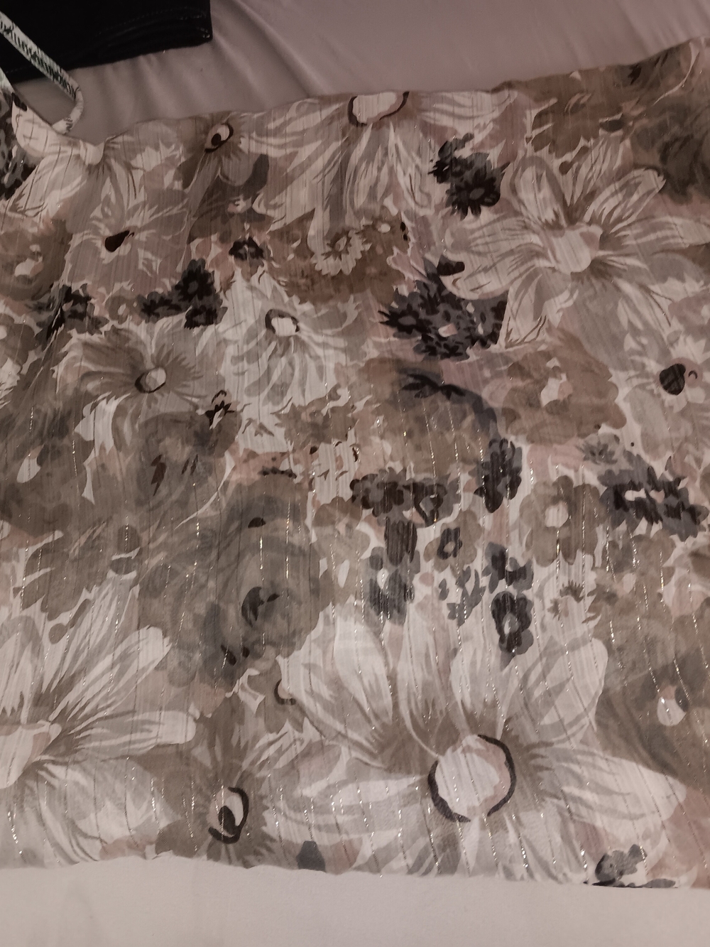 Floral Infinity Scarf in Neutral Tones